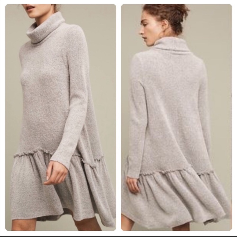Anthro Moth EIRA gray wool blend sweater dress/ M